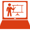 icon of person teaching on laptop screen