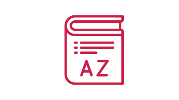 Icon of a book and A-Z