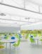Modern cafeteria with Ametrix ASYX pendant lighting
