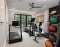 home gym with recessed lighting