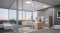 Office space with UV-C germ disinfectant lighting