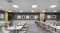 Lunch room with UV-C germ disinfectant lighting