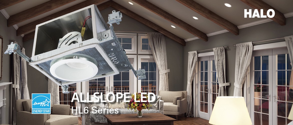 Sloped Ceiling Light Led Pitched Fixture Pitch Lighting Dimming Allslope Hl6 - How To Light A Sloped Ceiling